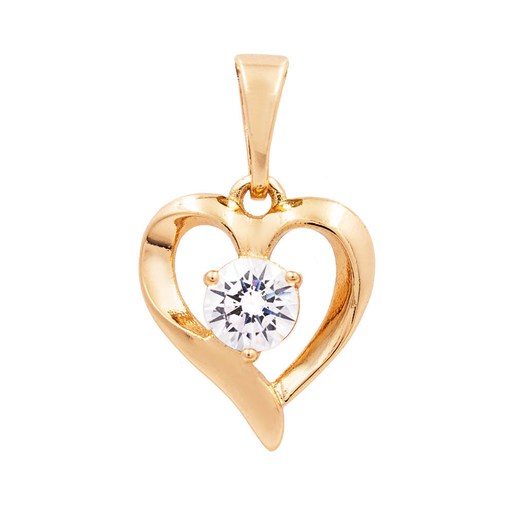 

Подвеска " Камушек 0,5 см в контуре сердца" лимонная позолота