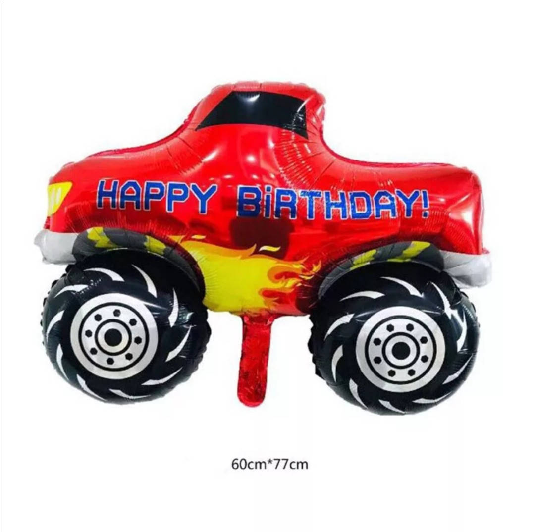 

Фольгированный шар Машинка красная с надписью Happy Birthday 60×77 см, Красный
