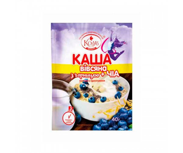 

Каша овсяная с черникой + чиа моментального приготовления Козуб Продукт 40г
