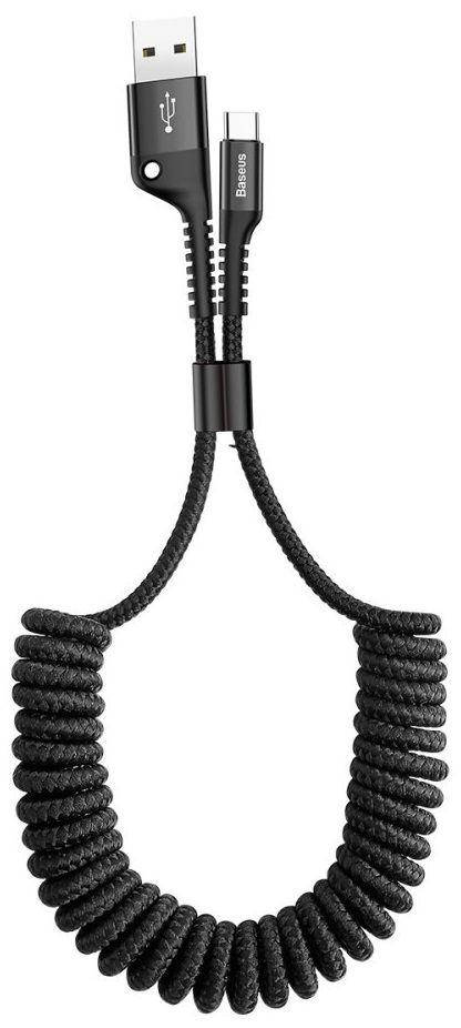 

Кабель USB Baseus Fish Eye Spring USB Type-C Cable 1M Black (CATSR-01), Черный