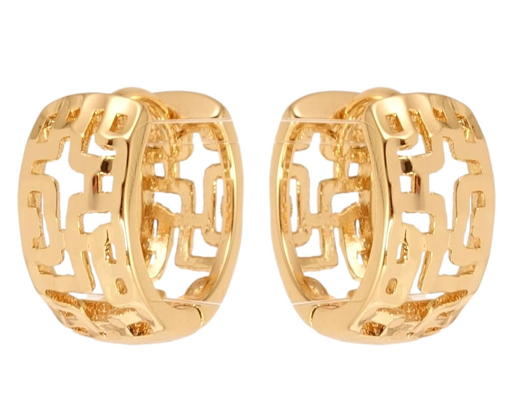 

Серьги Xuping Позолота 18K колечки "Декоративный резной орнамент"