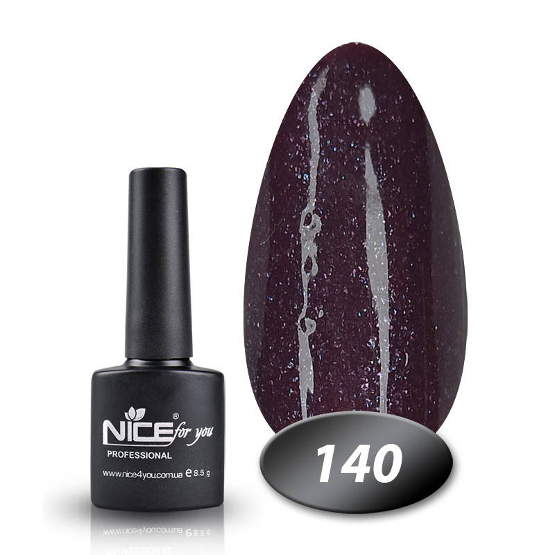 

Гель лак Nice for you 140 коричнево-фиолетовый с шиммером 8,5 мл