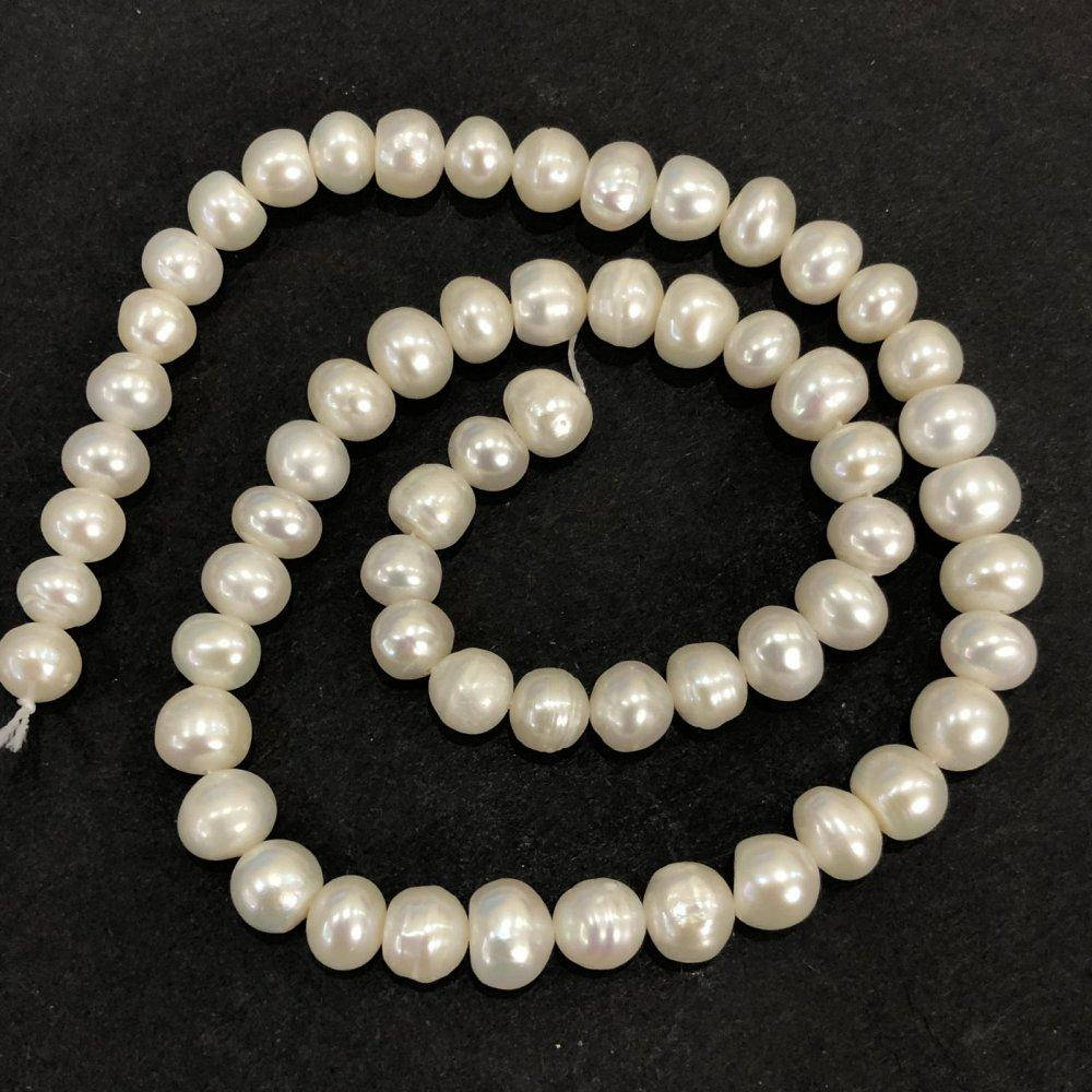 

Нитка Речного Жемчуга d-6х3мм L-37см +- с отливом бензин