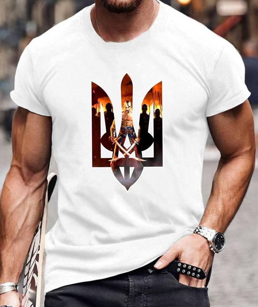 

Футболка мужская патриотическая белая 48/52