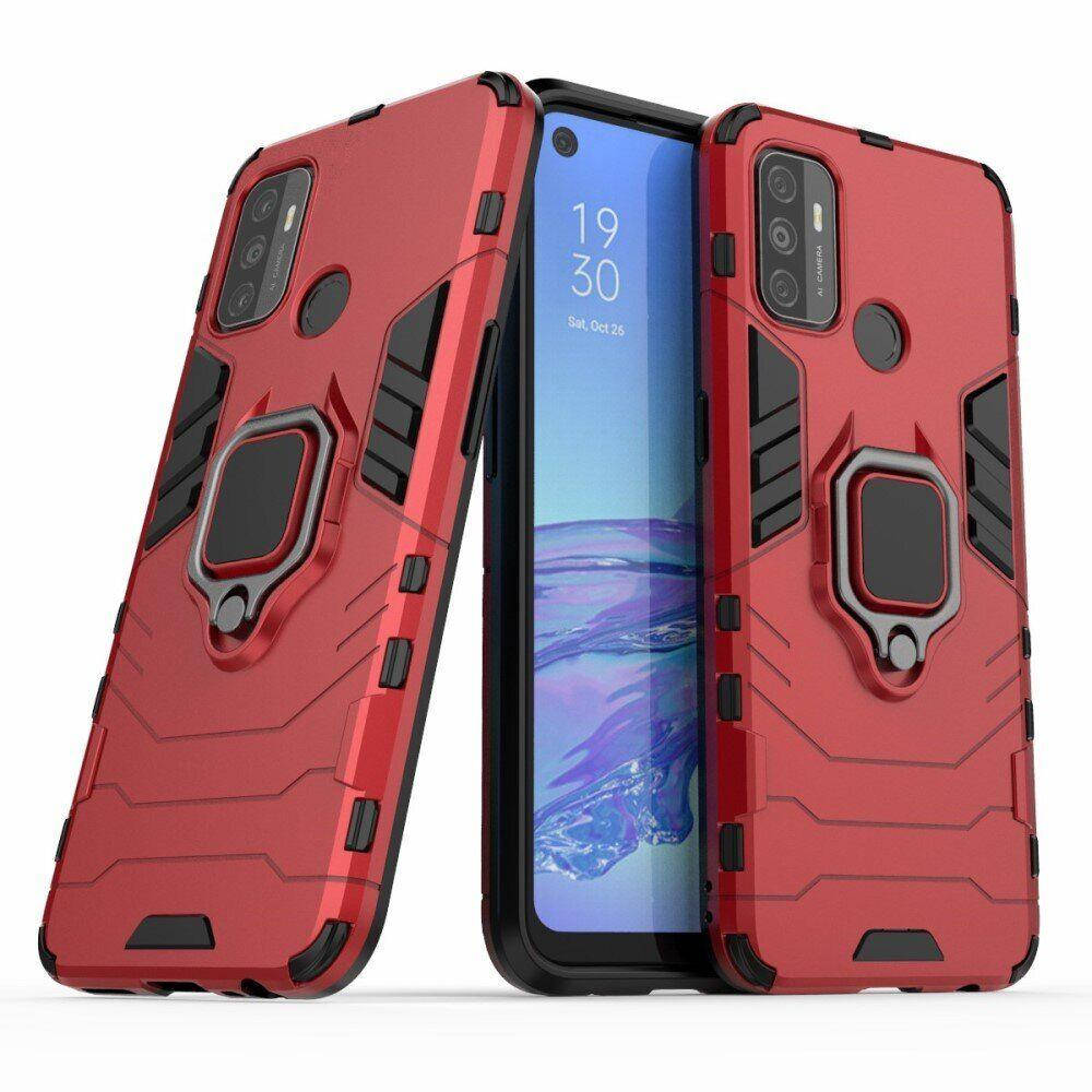 

Чехол Iron Ring для OPPO A53 бампер противоударный с подставкой Red
