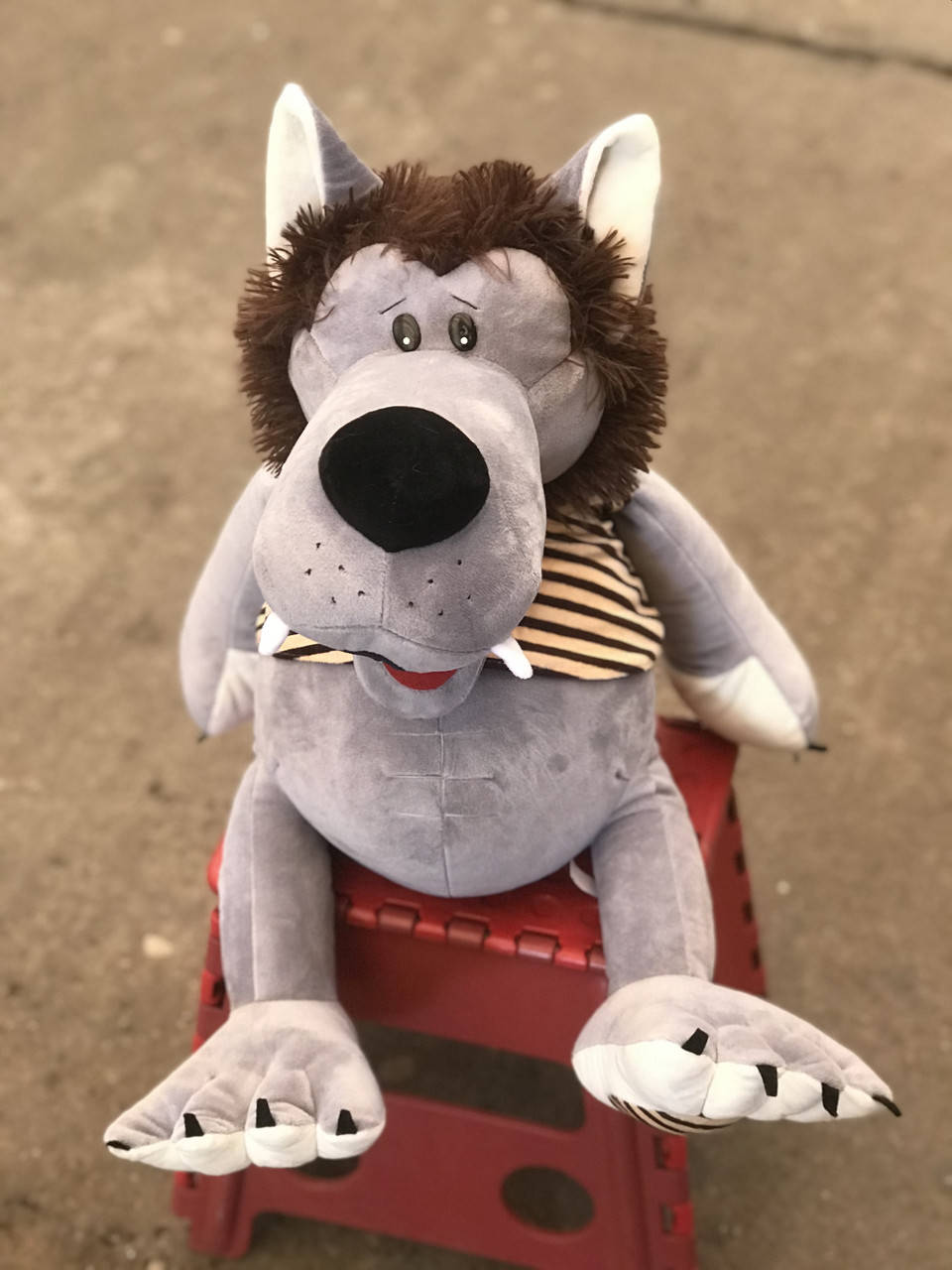 

Игрушка Волк Волчек Мягкая плюшевая,40 см, Серый