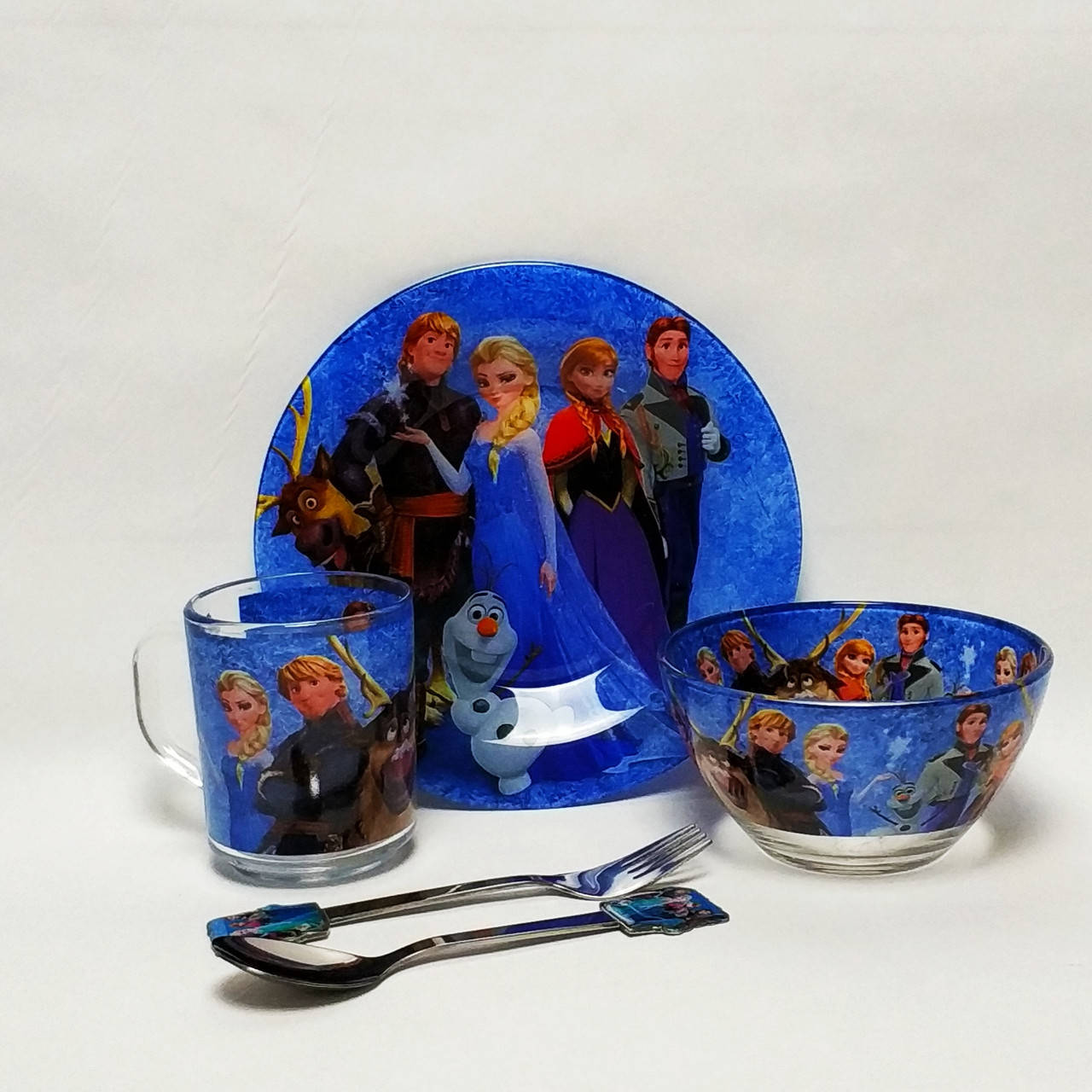 

Детский набор стеклянной посуды для кормления Холодное Сердце семья 5 предметов Metr+