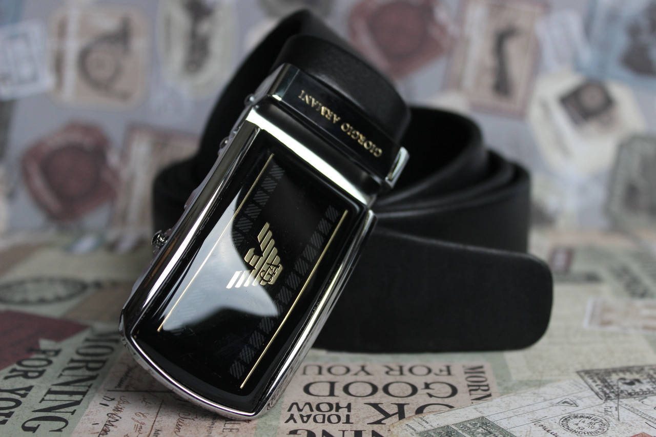 

Брендовий ремінь чоловічий автомат Armani, Черный