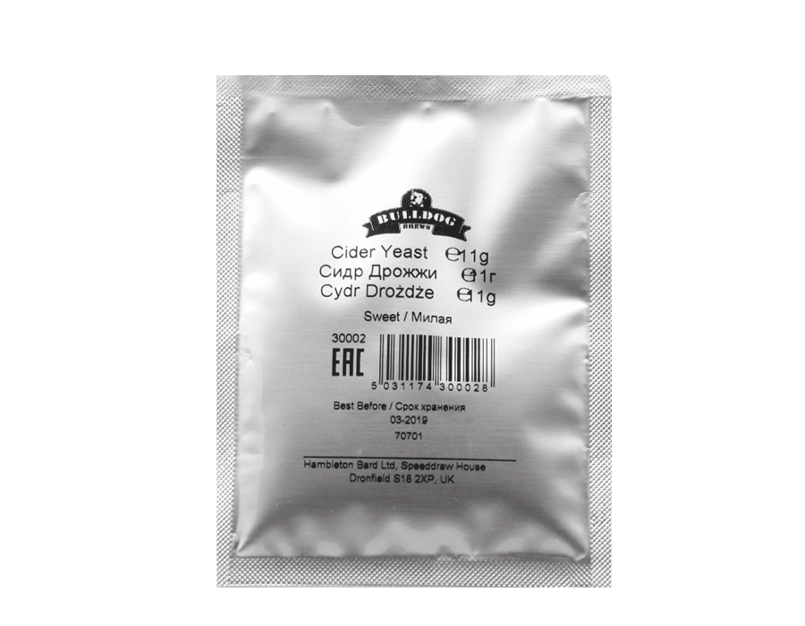 

Дрожжи для сладкого сидра BULLDOG Cider Yeast with Sweetener