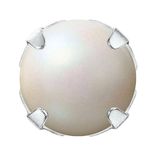 

Кабошоны в цапах Preciosa (Чехия) 4 мм Pearlescent Cream/серебро, Айвери