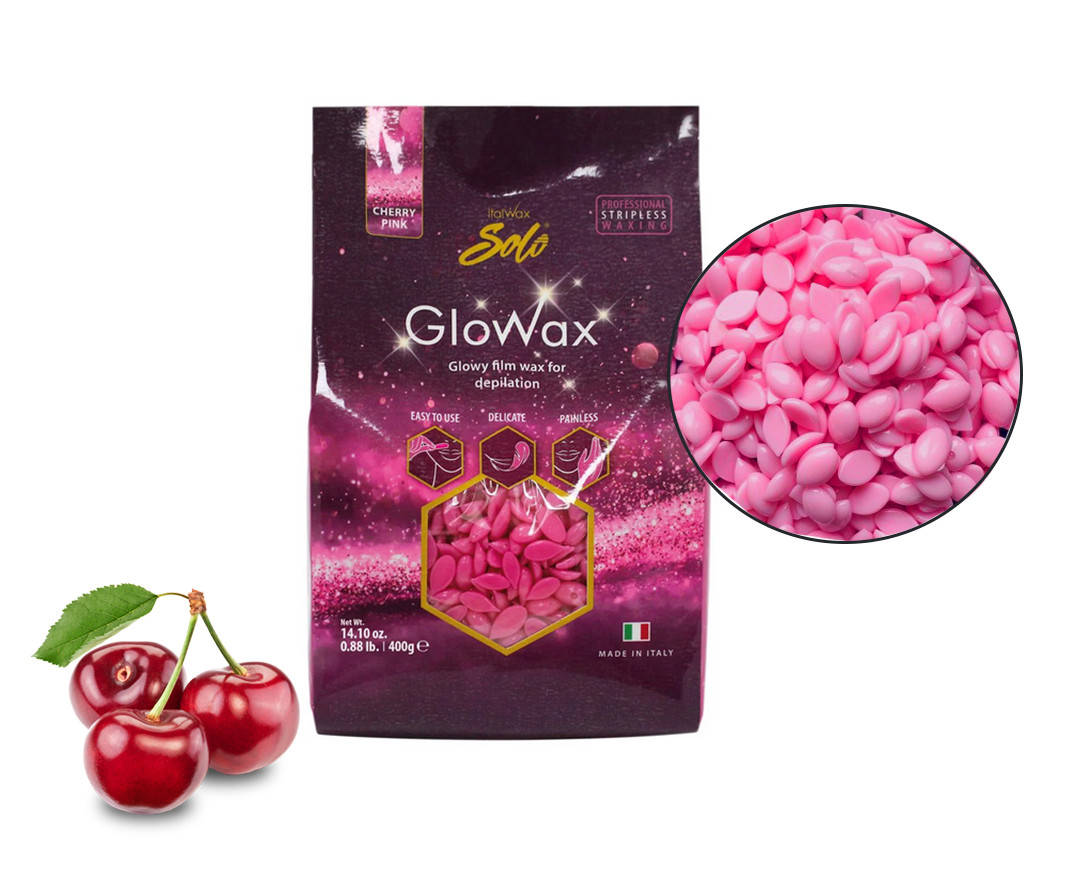 

Воск для депиляции лица пленочный GloWax Cherry Pink Solo ItalWax вишня, 400 г