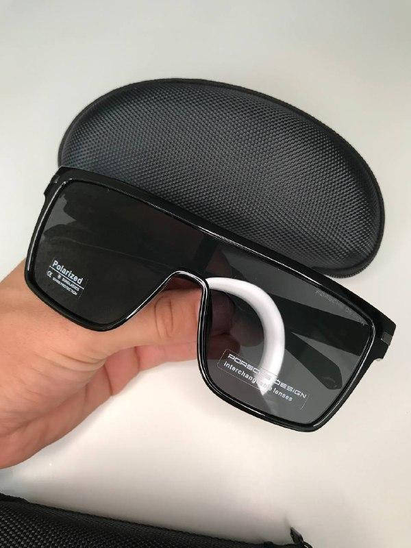 

Мужские брендовые солнцезащитные очки Porsche DESIGN МАСКА Polarized Водительские Антиблик Черный глянец