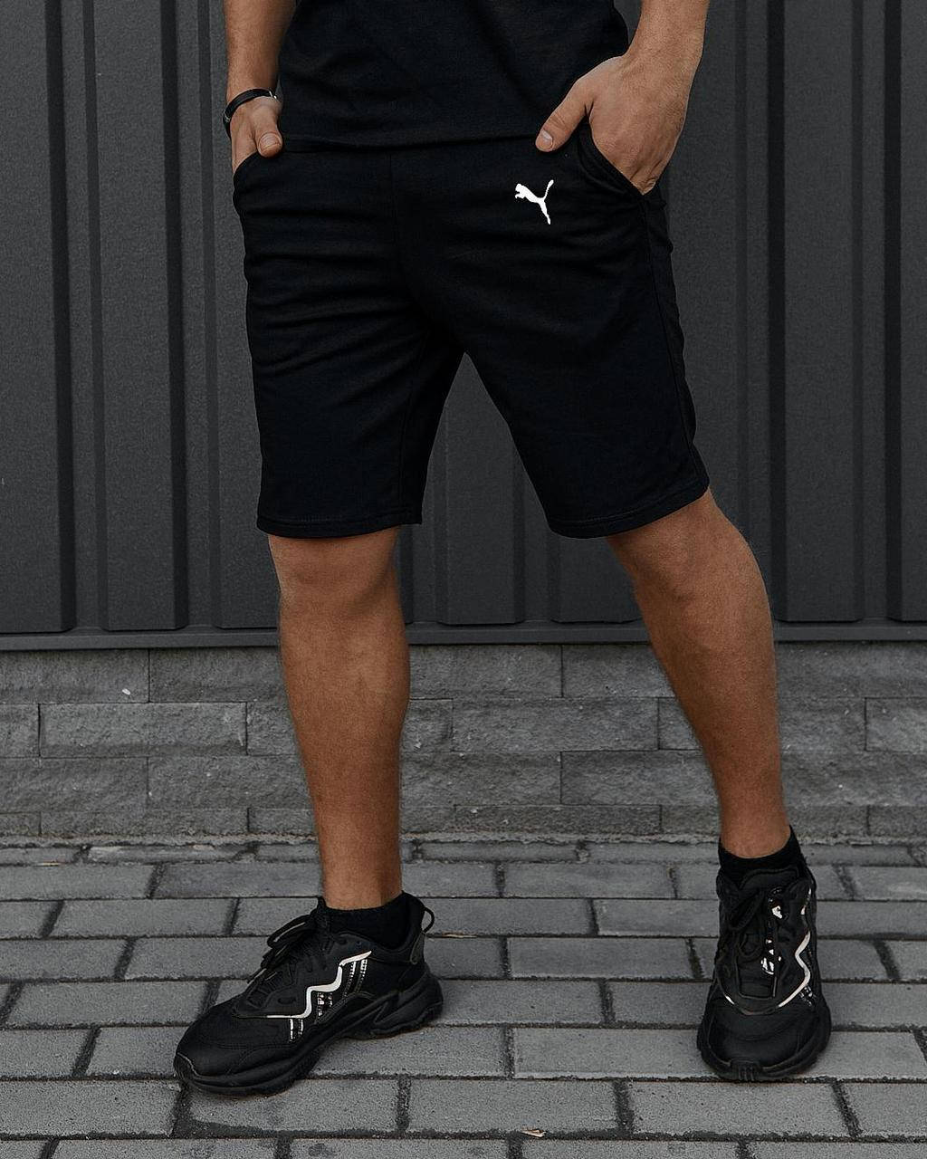 

Мужские спортивные шорты Puma черные трикотажные XL, Черный