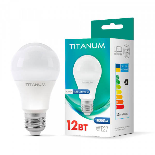 

LED лампа TITANUM A60 12W E27 4100K 220V
