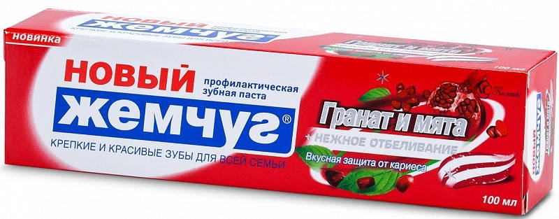 

Зубная паста "Гранат и мята. Отбеливание " Новый Жемчуг, 100 мл