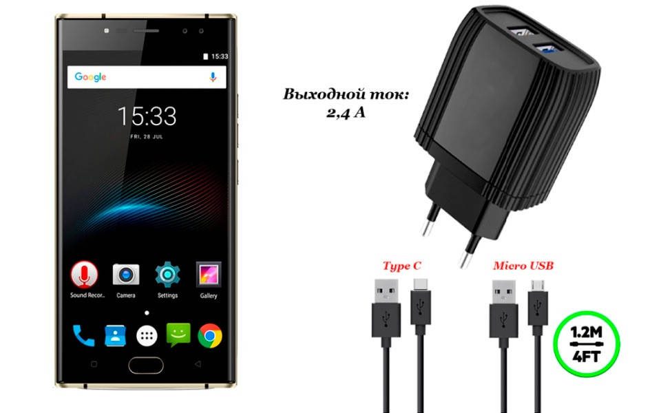 

Сетевое зарядное устройство для Oukitel K3, Черный