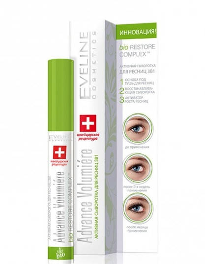 

Сыворотка для ресниц Eveline Advance Volumiere 3 в 1, 10 мл