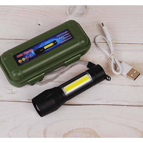 

Фонарь аккумуляторный USB BL-8424-XPE+COB ( ZOOM) металл, Черный