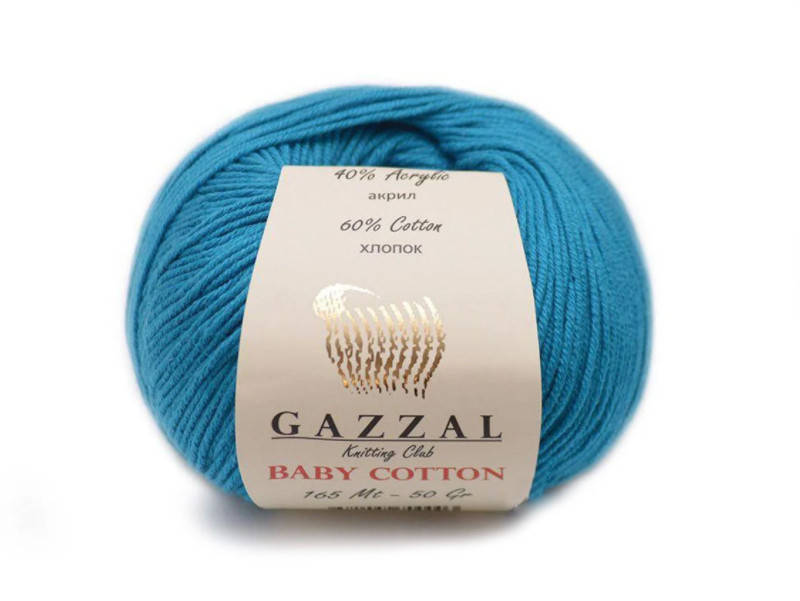 

Gazzal Baby Cotton, темная бирюза №3428, Бирюзовый
