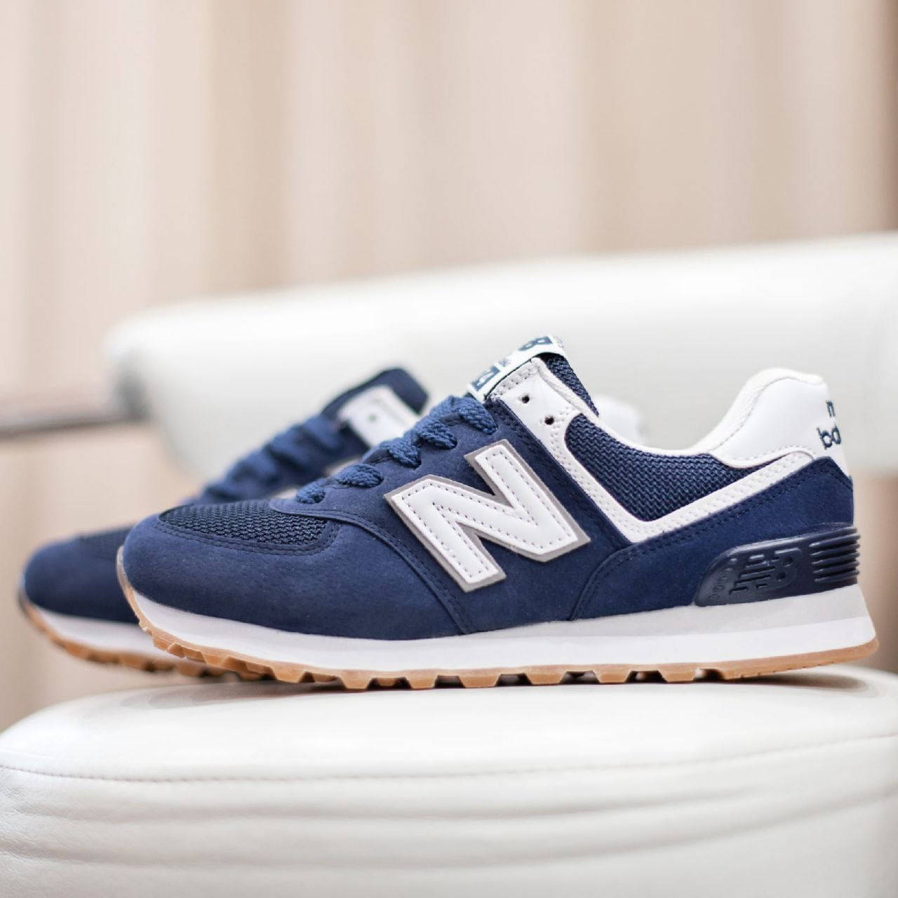 

New Balance женские демисезонные синие кроссовки на шнурках. Весенние женские замшевые кроссы, Синий