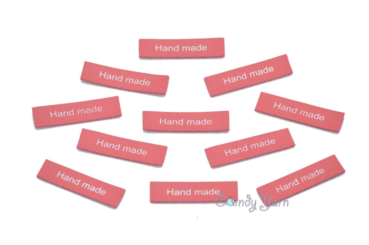 

Бирка-нашивка Hande Made, 1*4см, темно-розовый