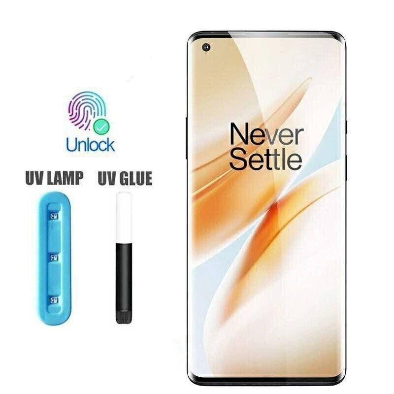 

Защитное стекло 3D на весь экран для OnePlus 8 (с ультрафиолетовым клеем), Прозрачный