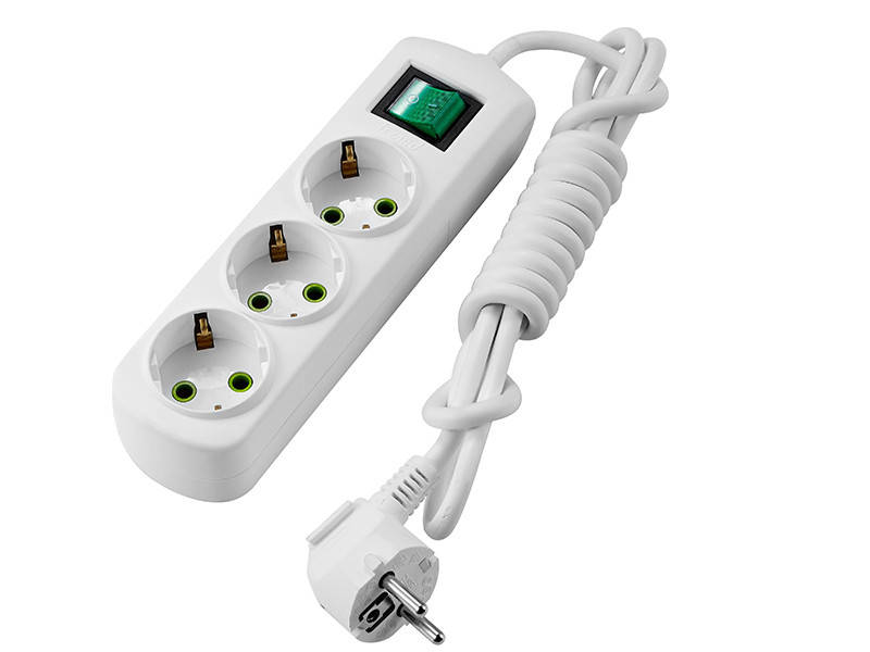 

Удлинитель c заземлением 3 входа 2 метра с выключателем Lezard LETITIA