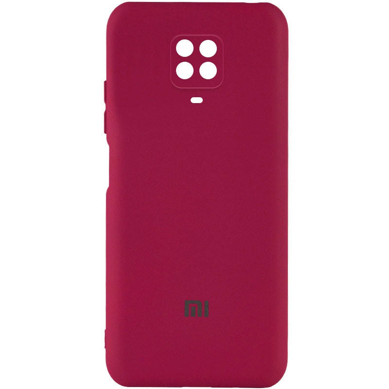 

Силиконовый чехол для Xiaomi Redmi Note 9 Pro Бордовый микрофибра soft touch