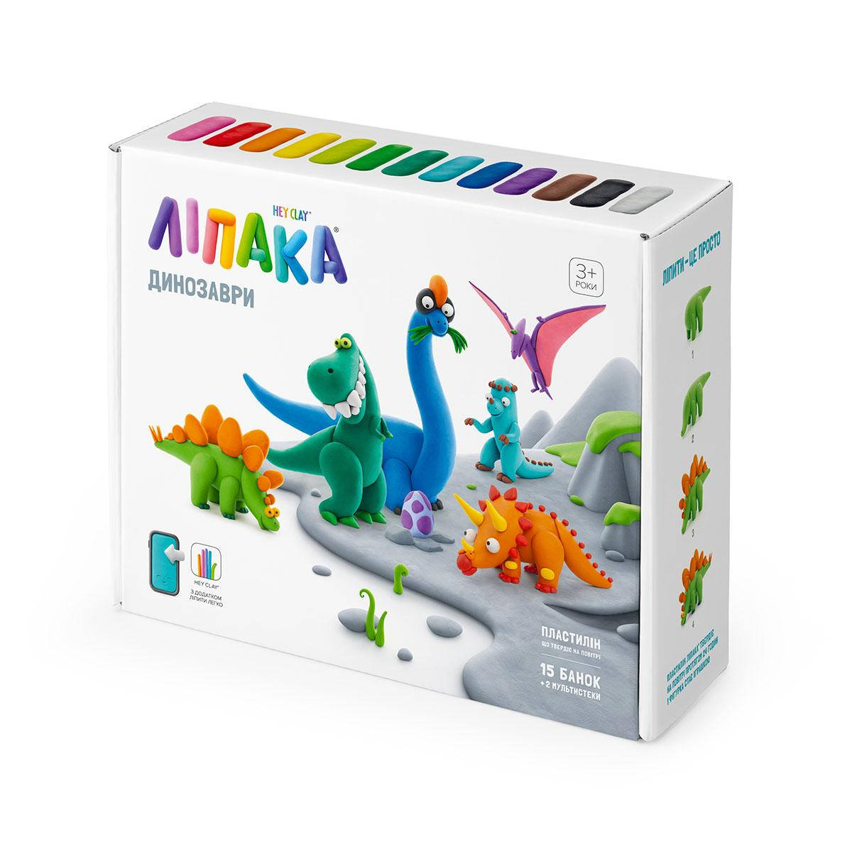 

Меганабір пластиліну, що самостійно твердіє, ЛІПАКА – ДИНОЗАВРИ