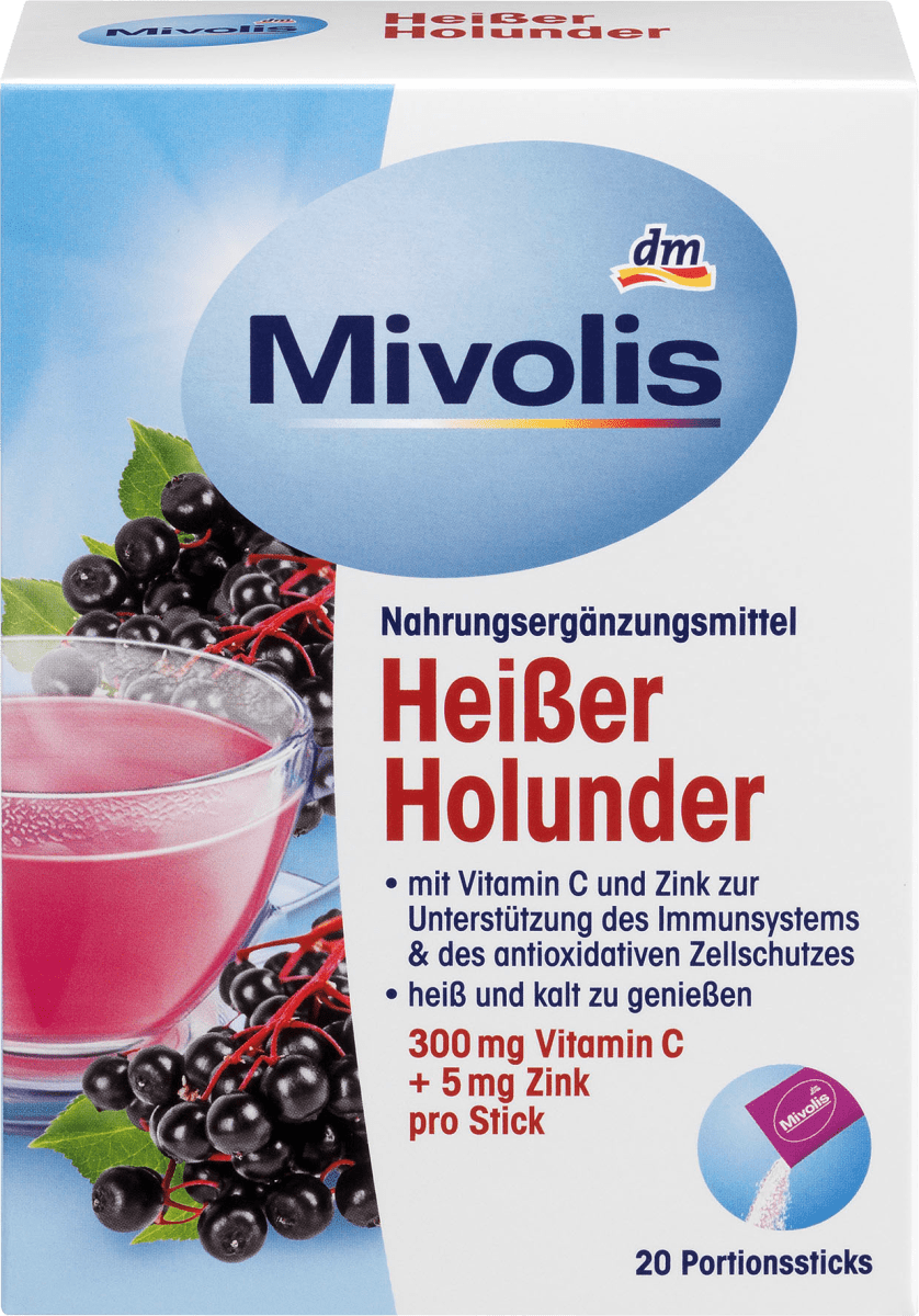 

Горячий напиток от простуды из бузины Mivolis Heißer Holunder, 20 шт.