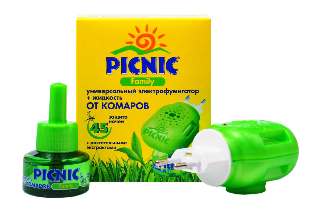 

Фумигатор от комаров + жидкость "PICNIC" Family