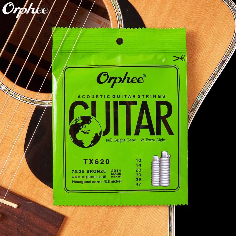 

Струны для акустической гитары фосфорная бронза Orphee Extra Light оригинал