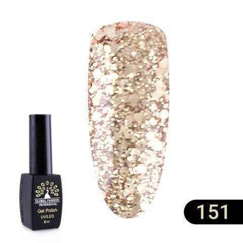 

Гель лак GLOBAL FASHION BLACK ELITE 151 (бронзовый с крупным глиттером)