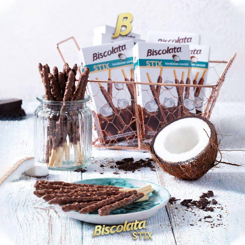 

Соломка Şölen BISCOLATA STIX в молочном шоколаде с кокосом 12 шт