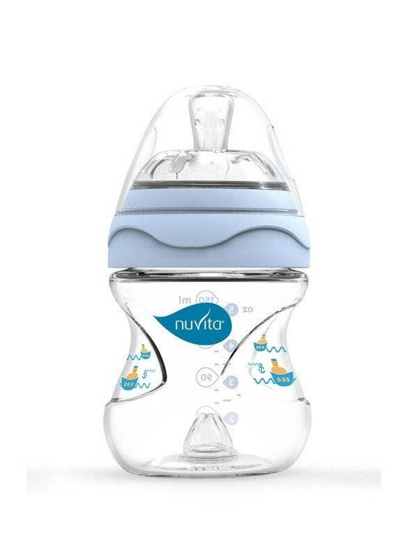 

Пляшка для годування Nuvita Mimic 150мл 0м Антіколіковая блакитна (NV6010Blue), Синий