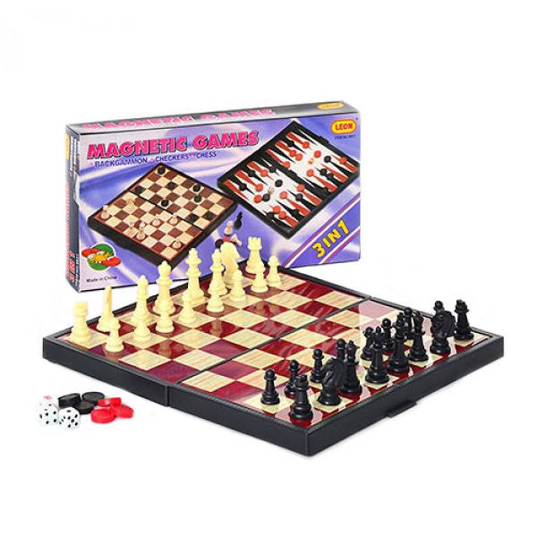 

Настольная игра Шахматы Шашки Нарды магнитные 3в1 9831