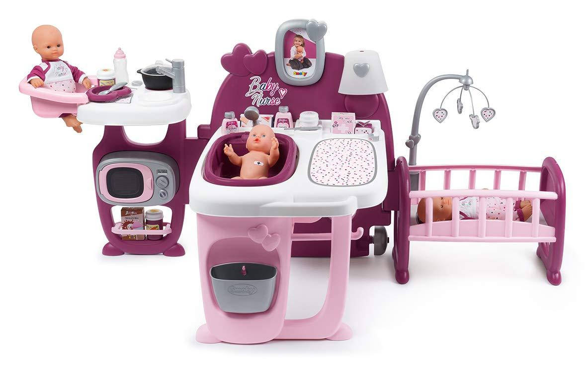 

Большой центр для куклы кухня ванна спальня Лиловый Baby Nurse Smoby 220349