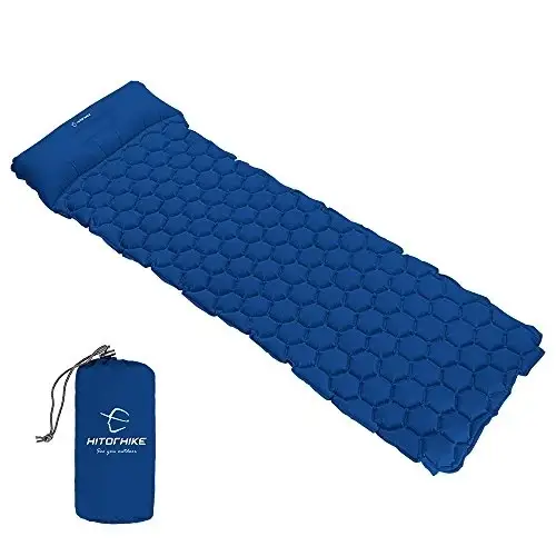 

Hitorhike надувной коврик матрас туристический с подушкой в палатку - Синий