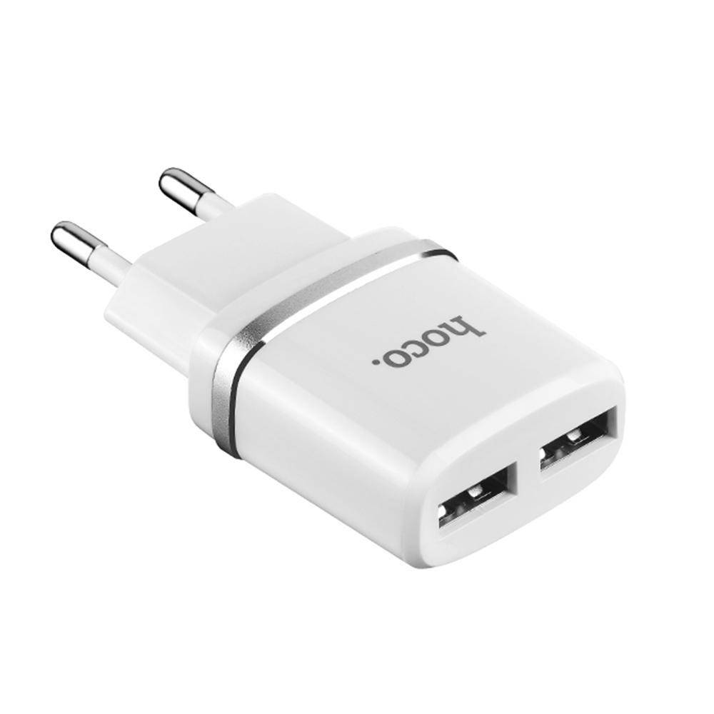 

Сетевое зарядное устройство Hoco C12 2 USB (Белый)