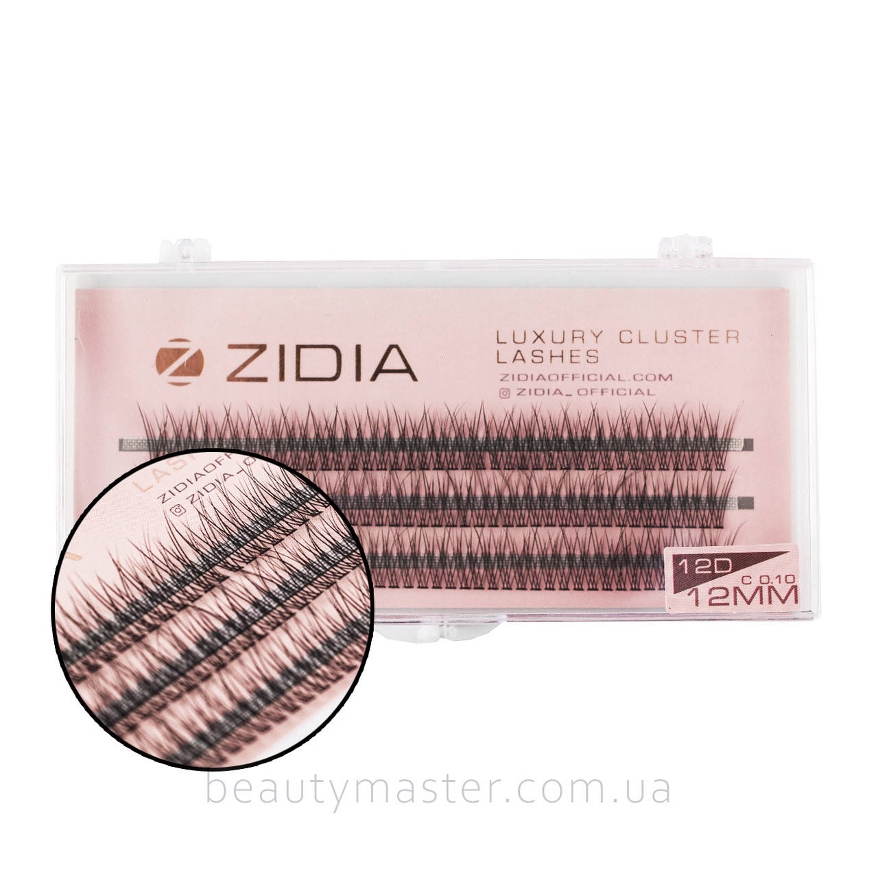 

ZIDIA Ресницы Fish Tail 12D 12 mm пучки C 0.10, Черный