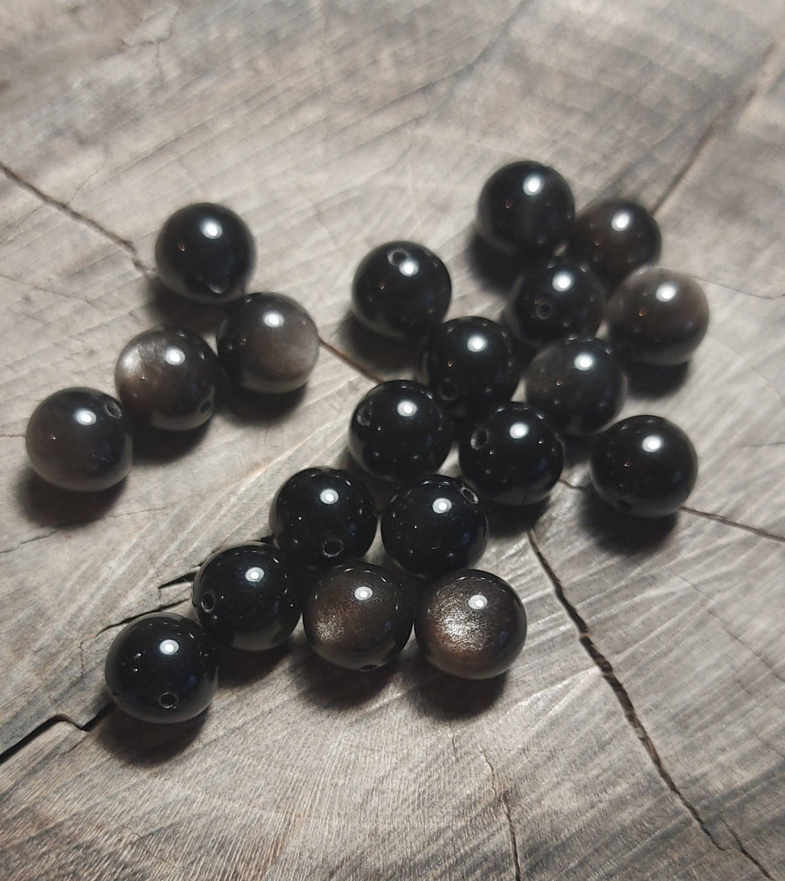 

Серебристый обсидиан бусины 8 мм