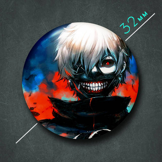 

"Кэн Канэки (Токийский гуль / Tokyo ghoul)" значок круглый на булавке Ø32 мм