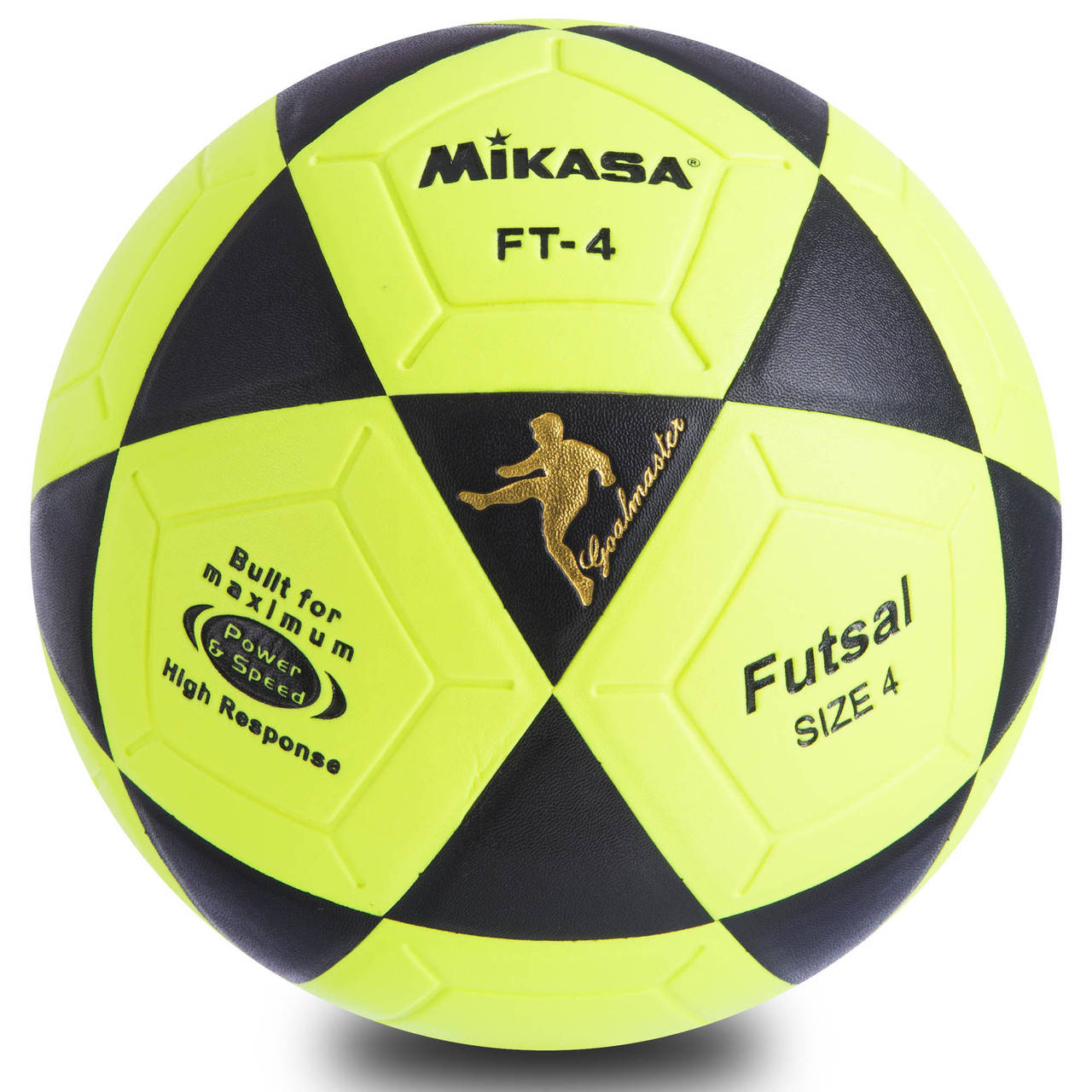 

Мяч футзальный размер 4 клееный ПВХ Mikasa FB-0450 желтый-черный