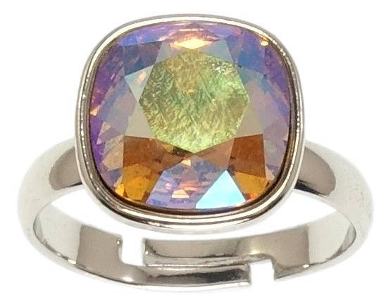 

Кольцо Xuping Родий с кр-ми Swarovski "Кристалл Topaz Shimmer 12х12мм" р.17-18