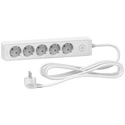 

Удлинитель на 5 розеток, шнур 3м, белый, Unica Extend ST9453W Schneider Electric