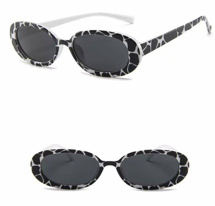

Женские солнцезащитные очки, стильные легкие женские очки, круглые очки коровка, черно-белые очки женские, Черный