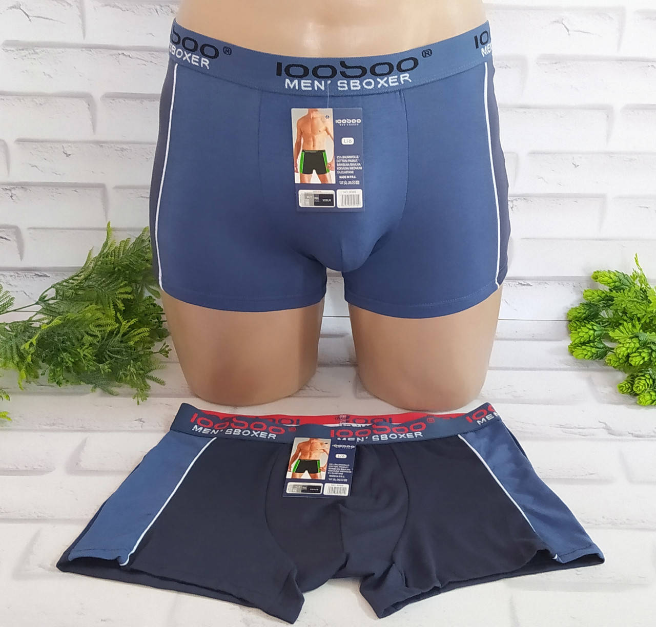 

Трусы мужские боксеры L (46-48 раз) хлопок Loosoo 8069, Разные цвета