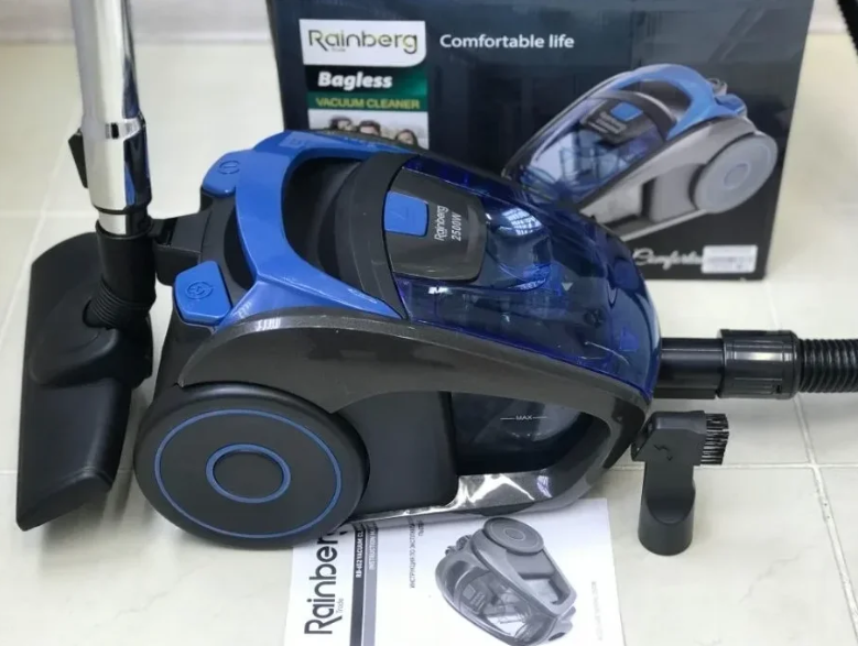 

Мощный пылесос c турбощеткой 3700W без мешка для дома Rainberg RB-652B Пылесос контейнерный