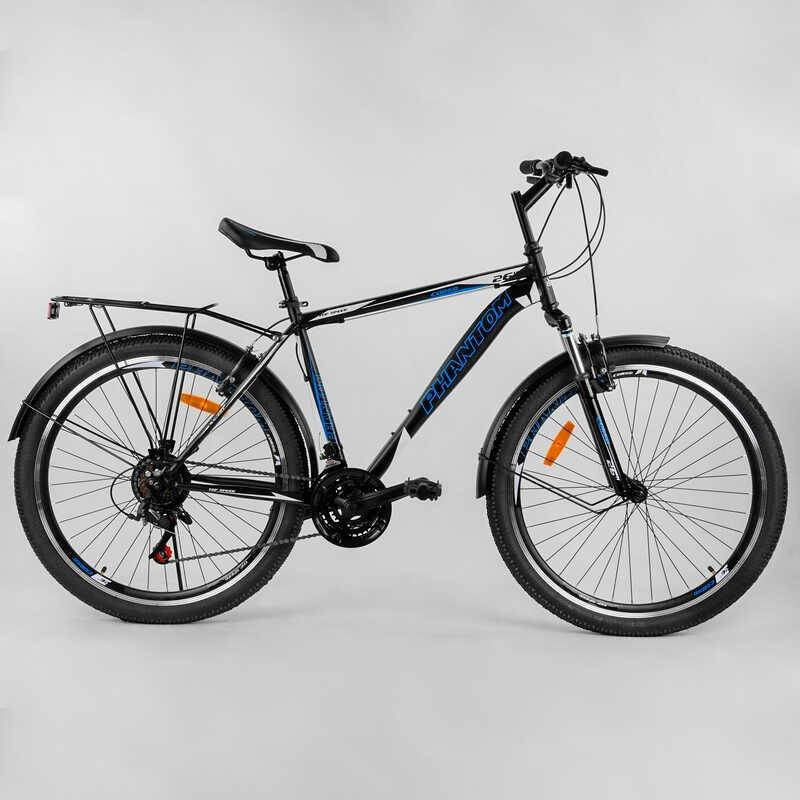

Велосипед взрослый спортивный 26" CORSO Phantom черно-синий 25664
