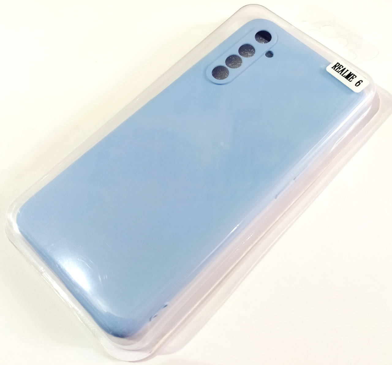 

Чехол для Realme 6 матовый Silicone Case Full Cover Macarons Color Голубой